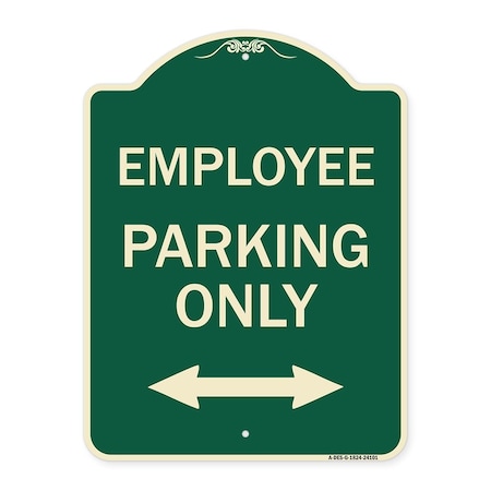 Signmission Employee Parking W/ Bi-Directional Arrow Heavy-Gauge Aluminum Sign, 24" x 18", G-1824-24101 A-DES-G-1824-24101